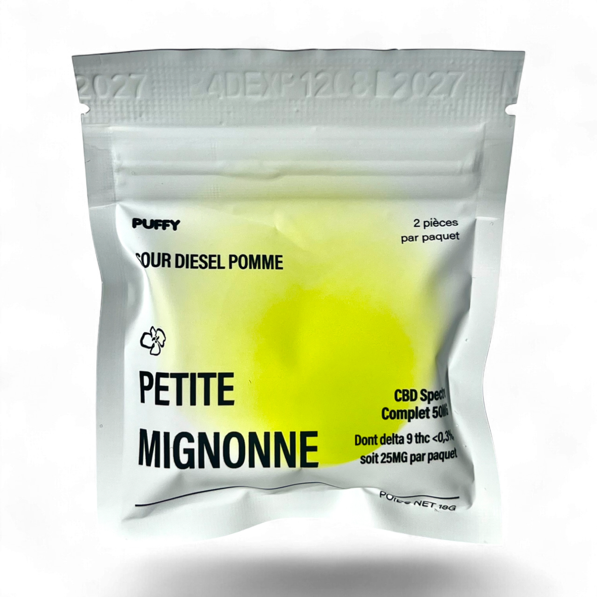 Gummibärchen THC 25 mg / CBD 25 mg, Geschmack: Saurer Apfel Diesel